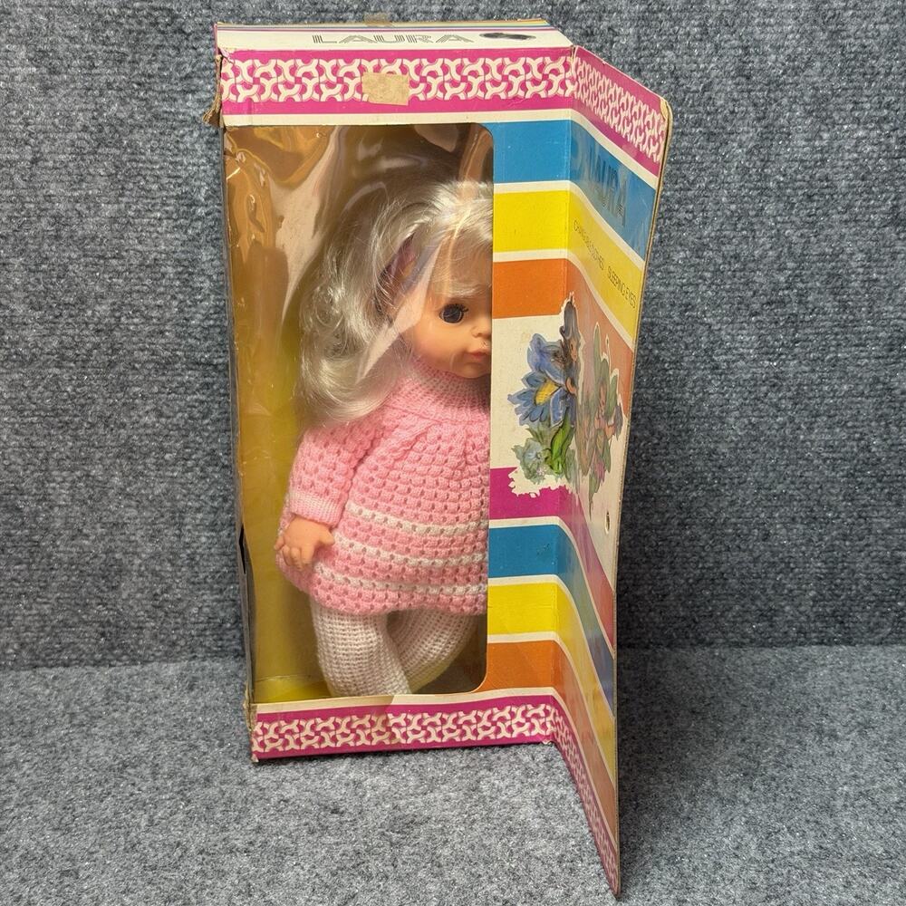 Vintage LAURA Doll New In Original Box 1970s Rooted Hair Vinyl Head Baby Doll